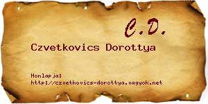 Czvetkovics Dorottya névjegykártya